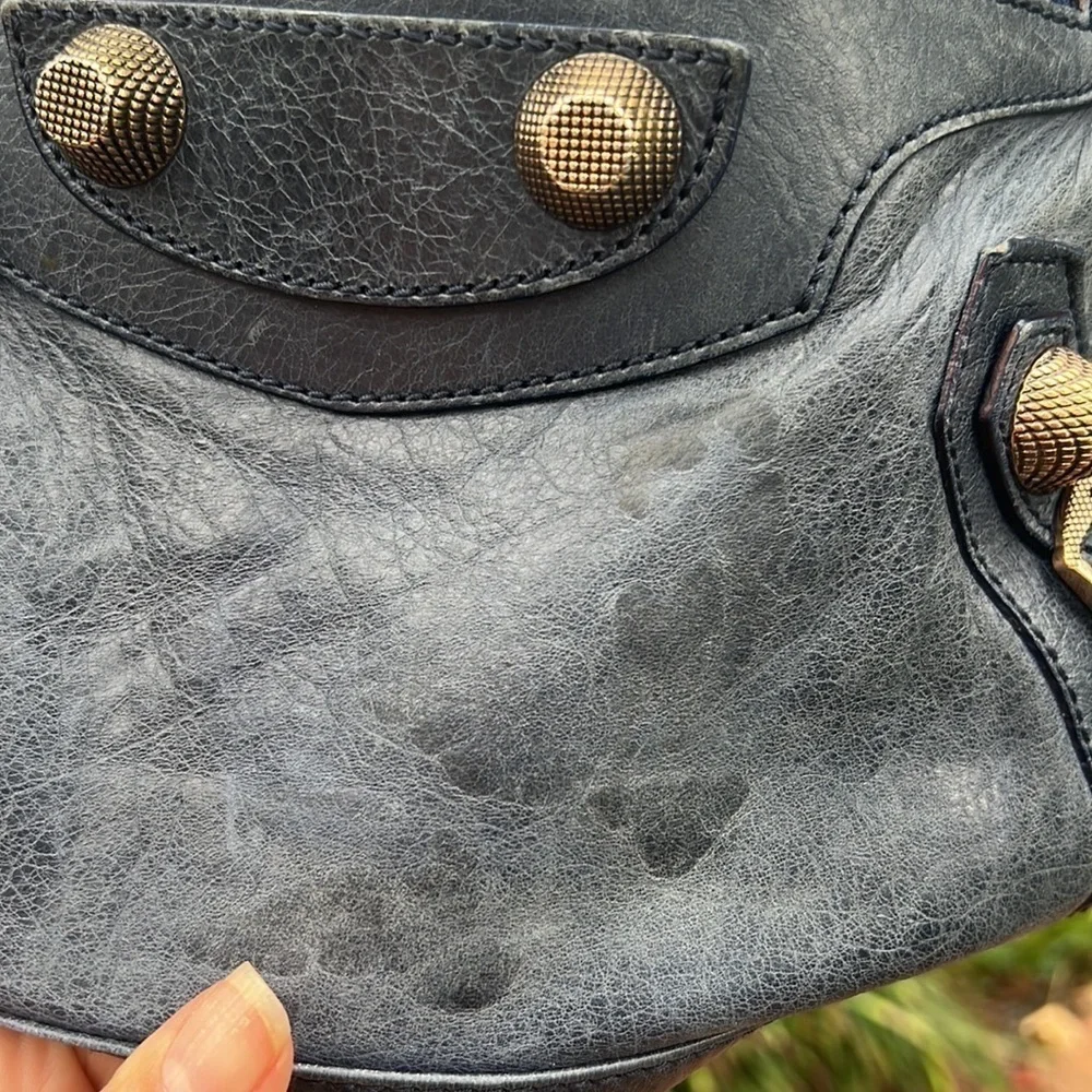 BALENCIAGA Moto Le City Giant Blue 
Lambskin Leather Handbag &  Wallet - Picture 16 of 17